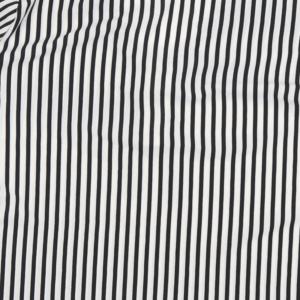 Papaya Womens Black Striped  Basic Blouse Size 10