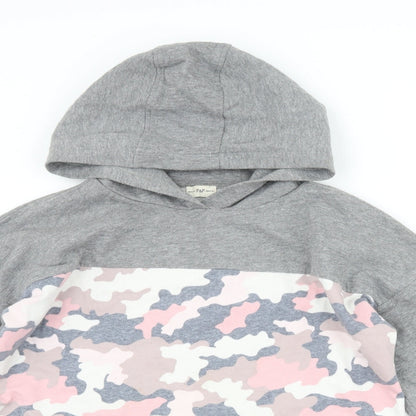F&F Girls Grey Camouflage  Pullover Hoodie Size 12-13 Years
