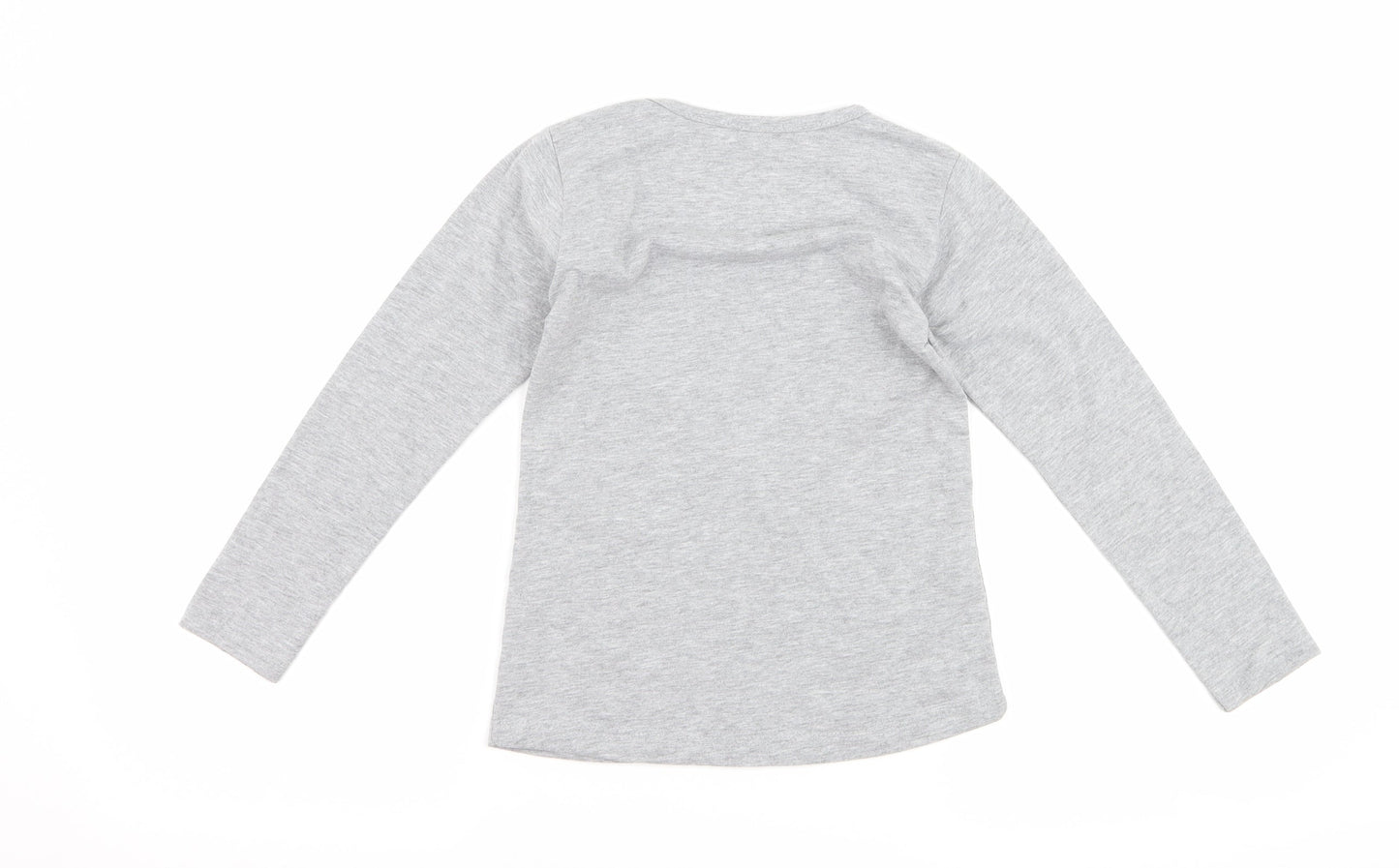 atabay Girls Grey   Basic T-Shirt Size 6-7 Years  - Love Bunny