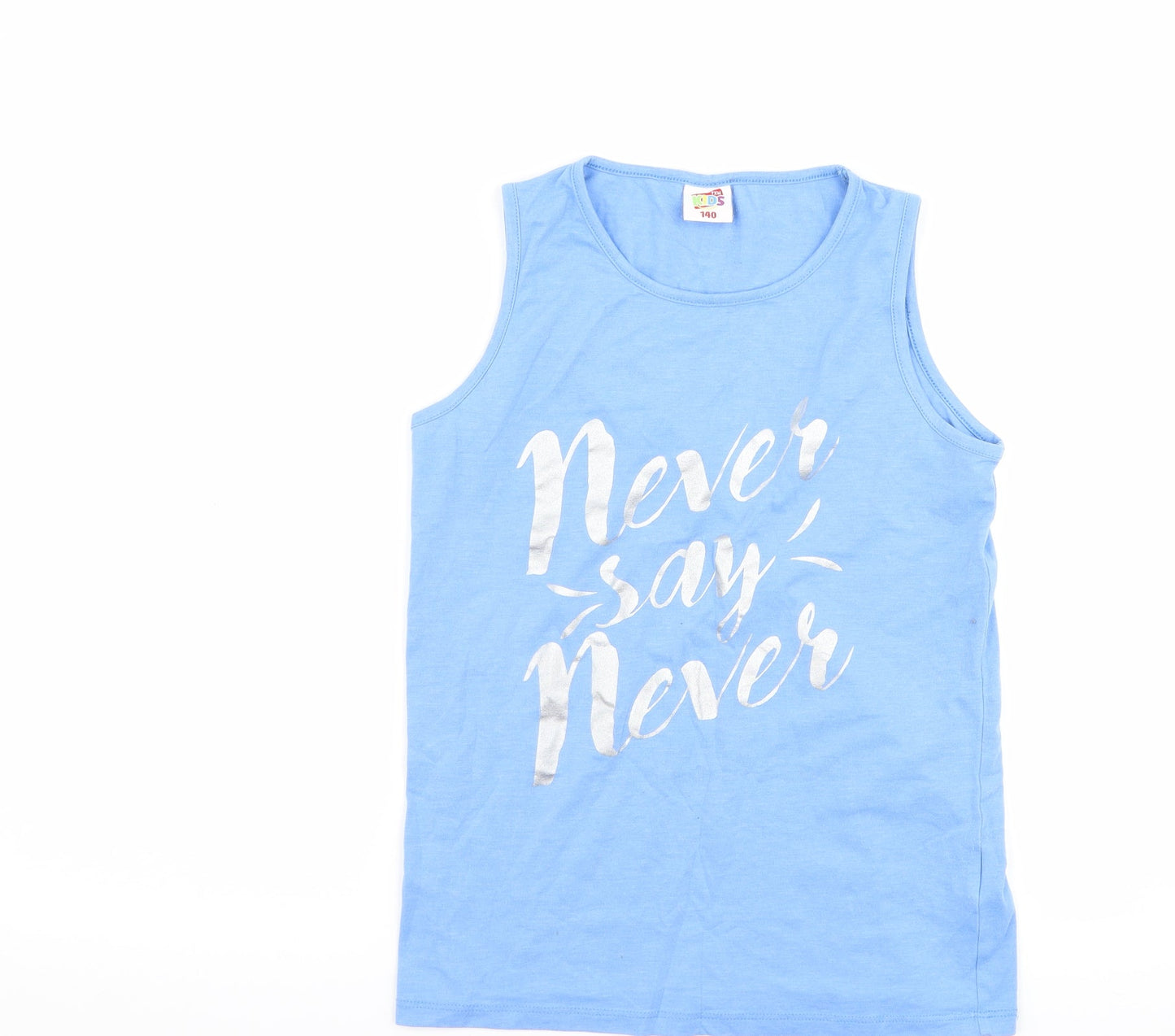 Txm kids Girls Blue   Basic Tank Size 10-11 Years  - never say never