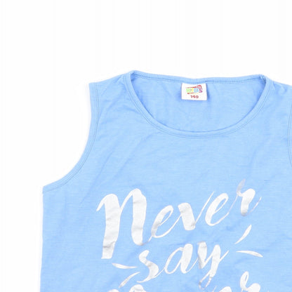 Txm kids Girls Blue   Basic Tank Size 10-11 Years  - never say never