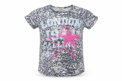 atabay Girls Blue   Basic T-Shirt Size 8-9 Years  - london