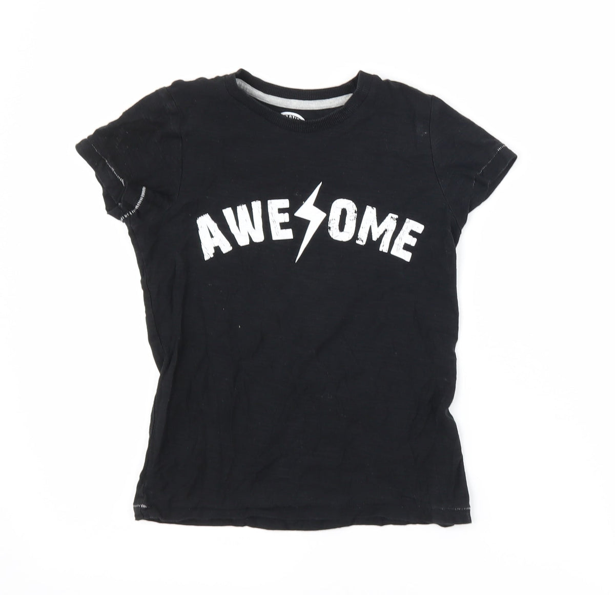 Matalan Boys Black   Basic T-Shirt Size 6 Years  - Awesome