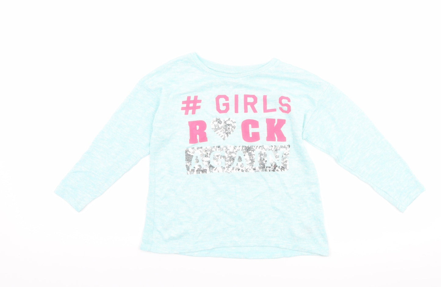 St Bernard Girls Blue   Basic T-Shirt Size 6 Years  - slogan