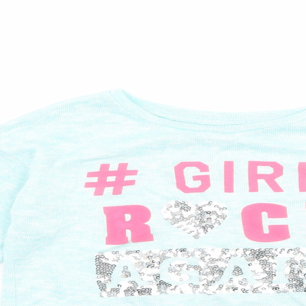 St Bernard Girls Blue   Basic T-Shirt Size 6 Years  - slogan
