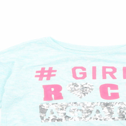 St Bernard Girls Blue   Basic T-Shirt Size 6 Years  - slogan