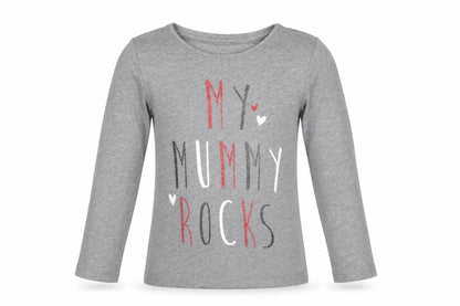 Primark Girls Grey   Basic T-Shirt Size 6-7 Years  - my mummy rocks