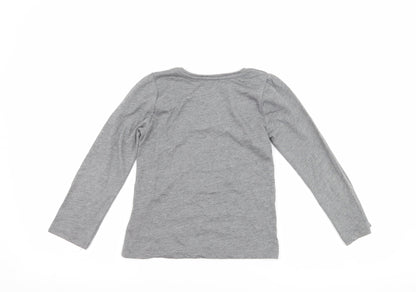 Primark Girls Grey   Basic T-Shirt Size 6-7 Years  - my mummy rocks