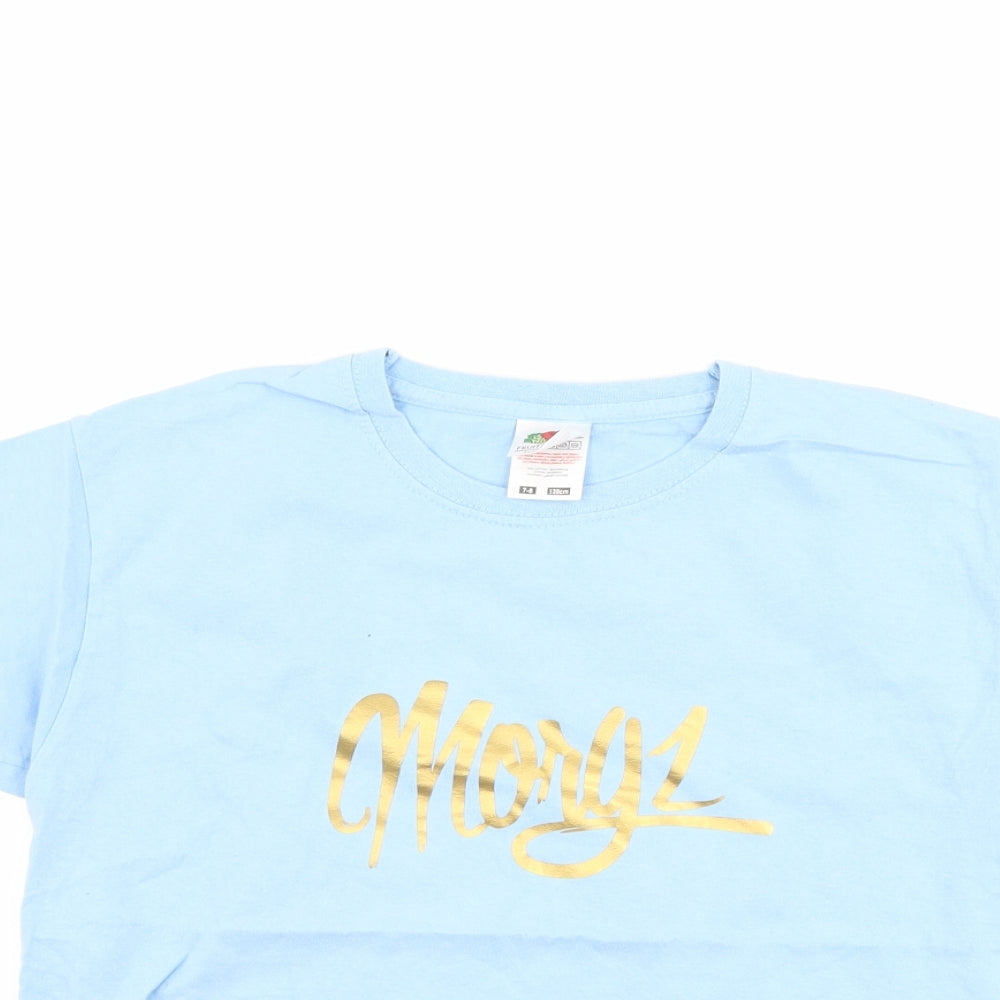 Fruit of the Loom Boys Blue   Basic T-Shirt Size 7-8 Years  - slogan