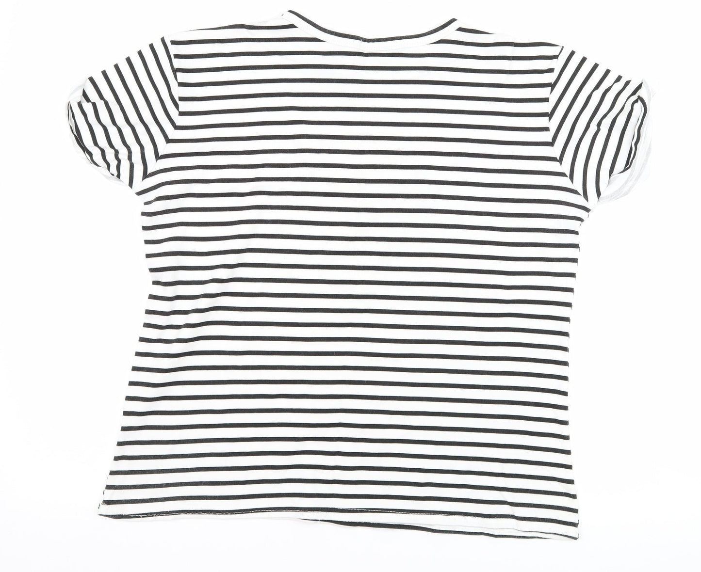 Quiz Womens Black Striped  Basic T-Shirt Size 12  - amour