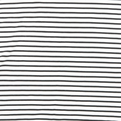 Quiz Womens Black Striped  Basic T-Shirt Size 12  - amour