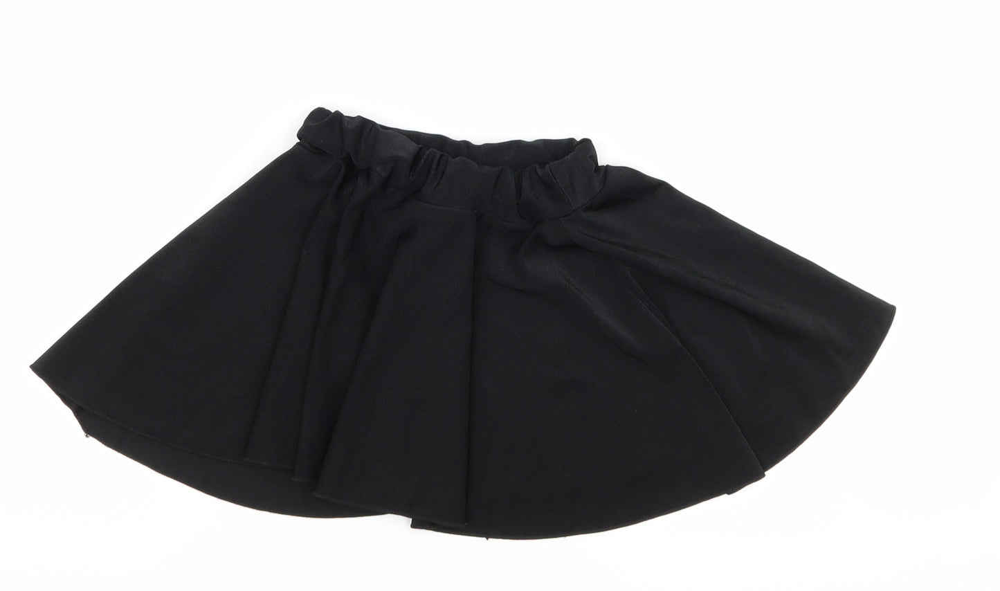Preworn Girls Black   A-Line Skirt Size 7-8 Years