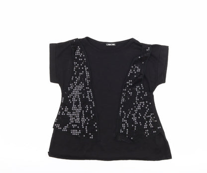 Cherokee Girls Black   Basic T-Shirt Size 6-7 Years