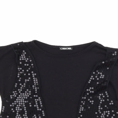 Cherokee Girls Black   Basic T-Shirt Size 6-7 Years