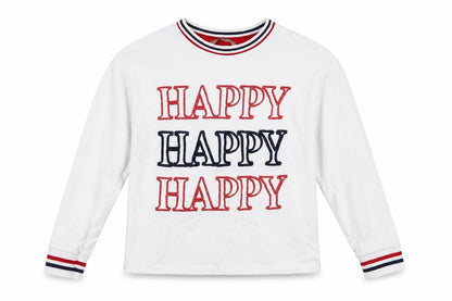 George Boys White   Pullover Sweatshirt Size 8-9 Years  - happy