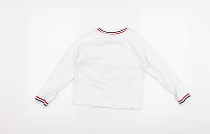 George Boys White   Pullover Sweatshirt Size 8-9 Years  - happy