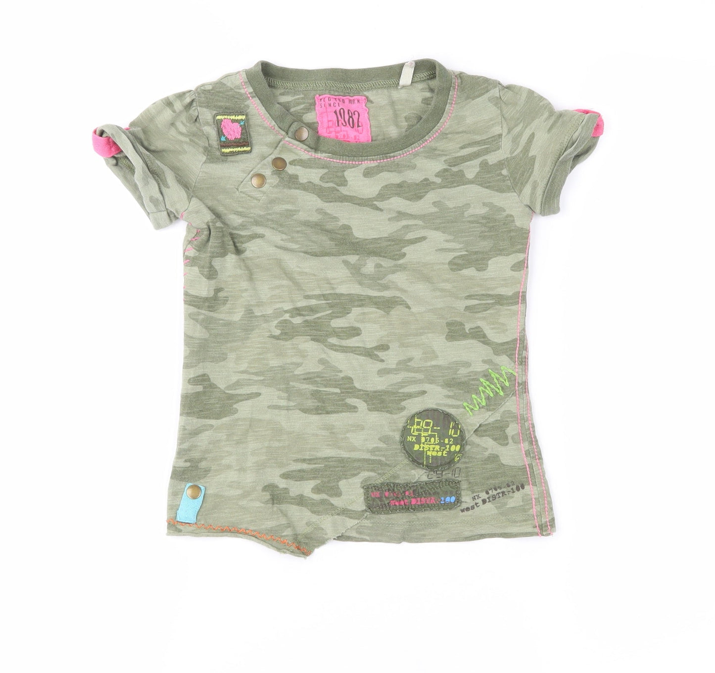NEXT Girls Green Camouflage  Pullover T-Shirt Size 5 Years