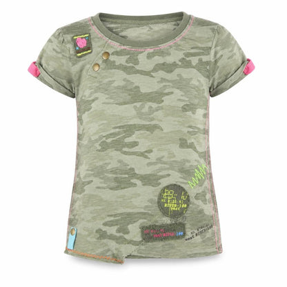 Next Girls Green Camouflage  Pullover T-Shirt Size 5 Years