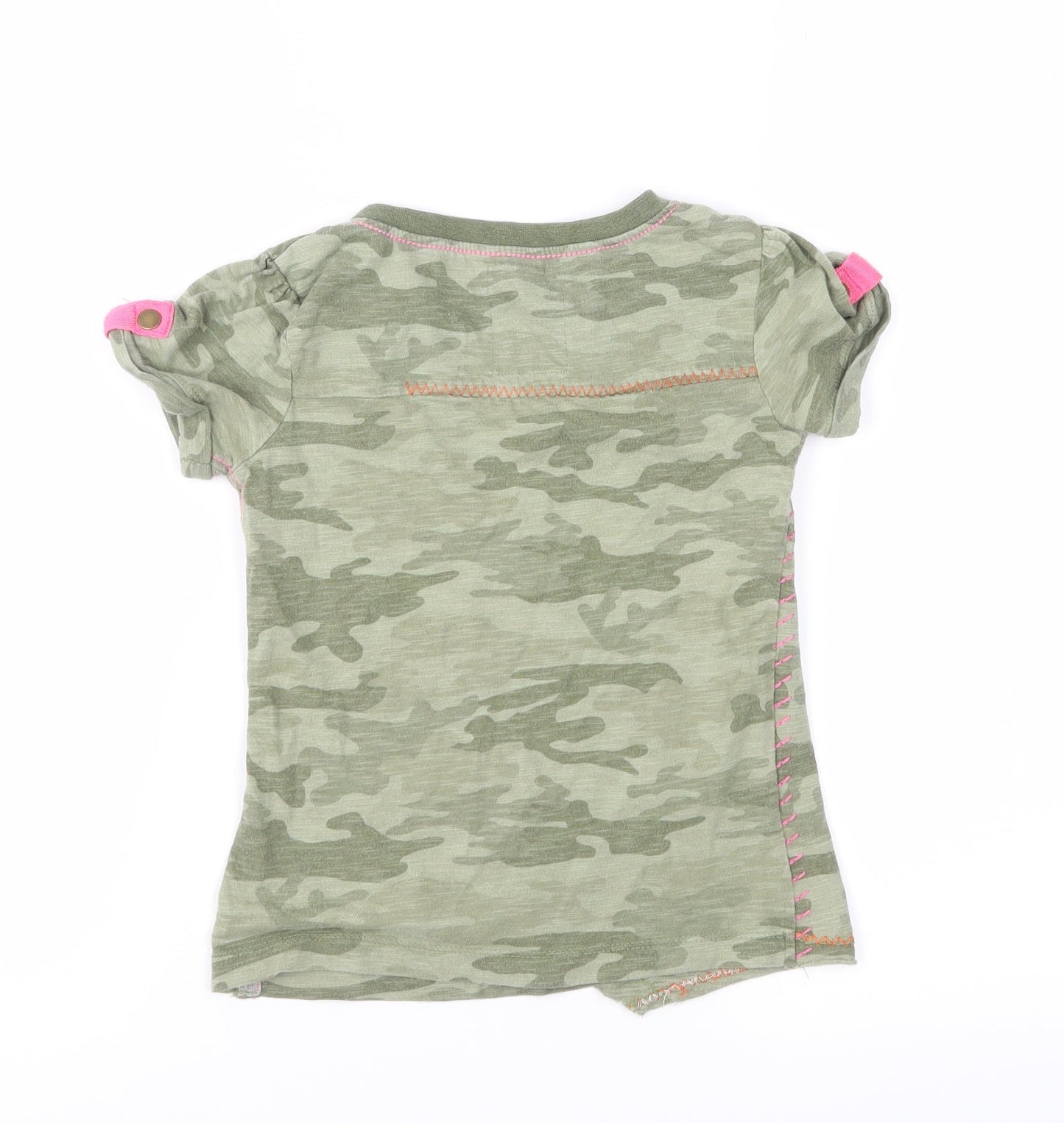 NEXT Girls Green Camouflage  Pullover T-Shirt Size 5 Years
