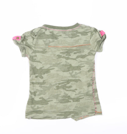 NEXT Girls Green Camouflage  Pullover T-Shirt Size 5 Years