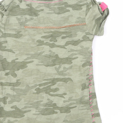 NEXT Girls Green Camouflage  Pullover T-Shirt Size 5 Years