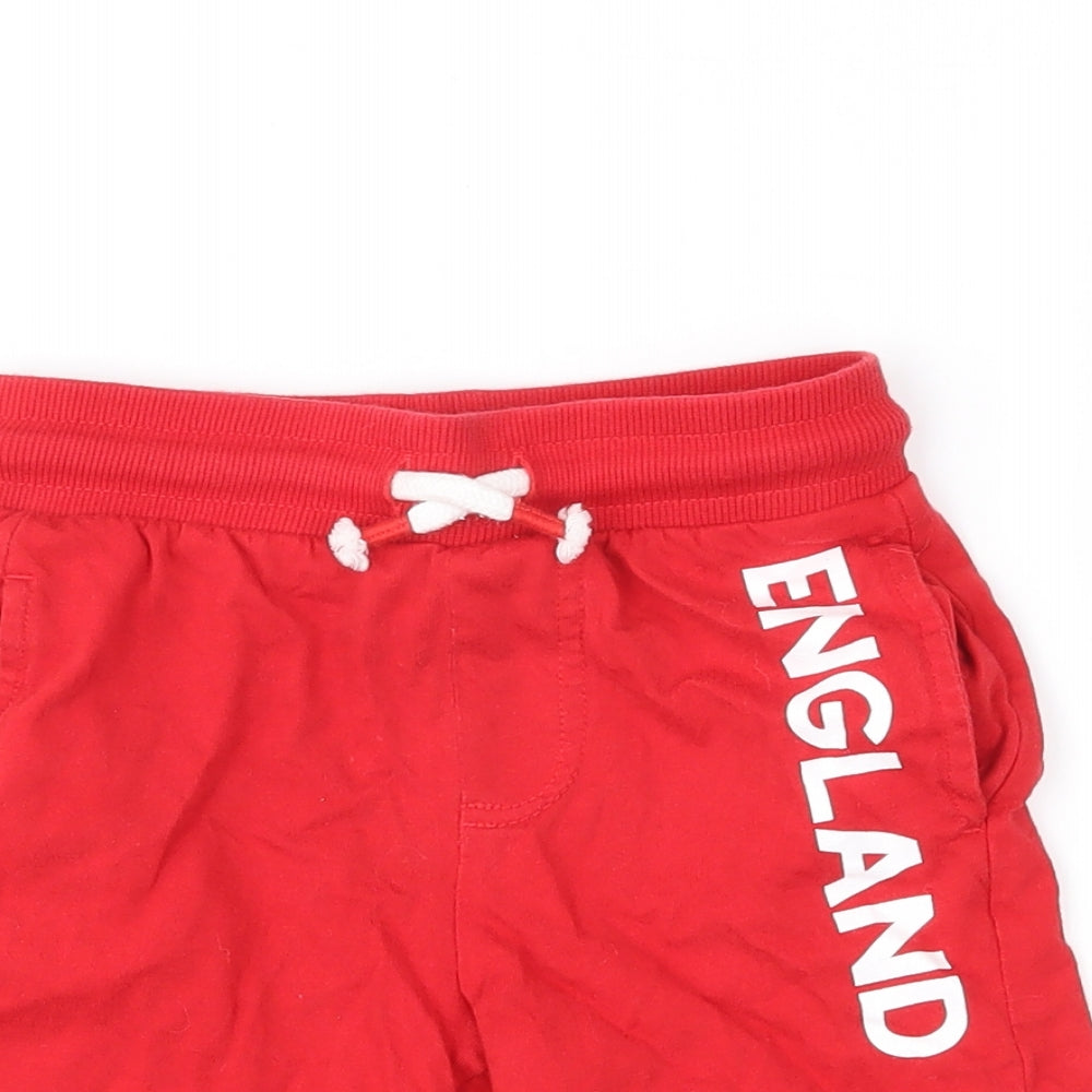 F&F Boys Red   Cropped Trousers Size 18-24 Months