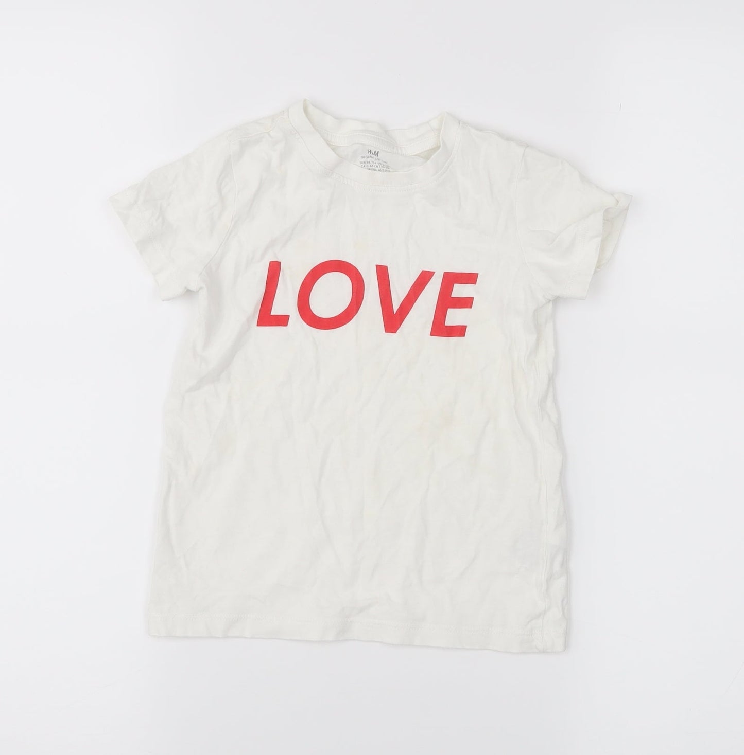 H&M Girls White   Pullover T-Shirt Size 3-4 Years