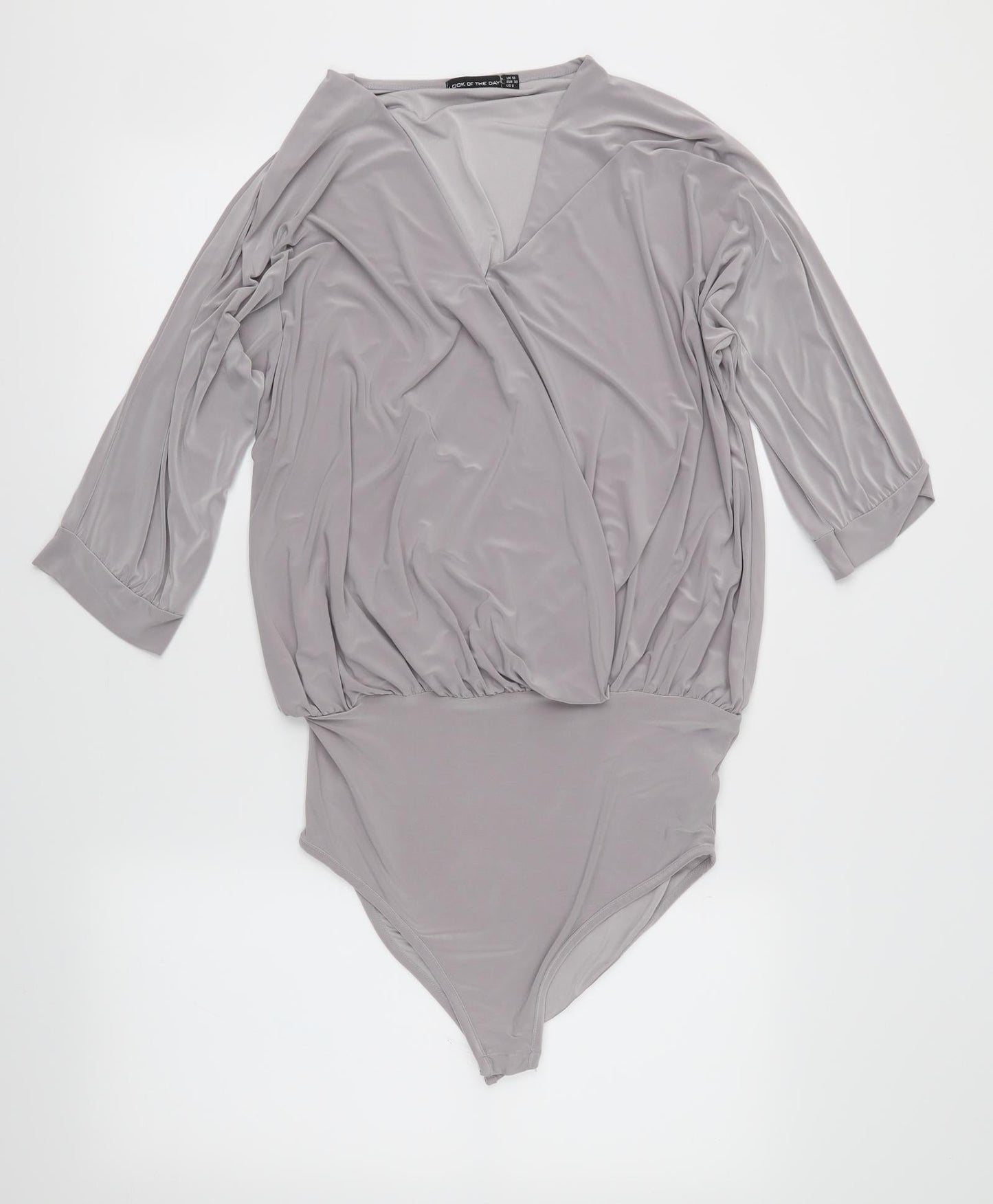 Womens UK Size 10 Look of the day Grey Wrap Button-Up