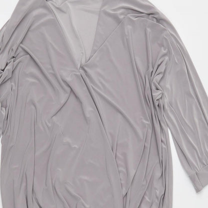 Womens UK Size 10 Look of the day Grey Wrap Button-Up