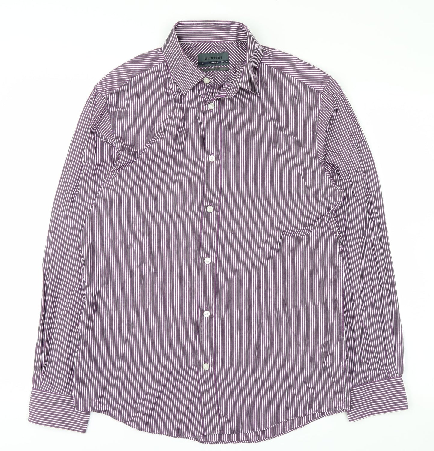 Mens UK Size 14.5 Burton Purple  Button-Up Long Sleeve Casual Shirt