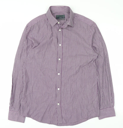 Mens UK Size 14.5 Burton Purple  Button-Up Long Sleeve Casual Shirt