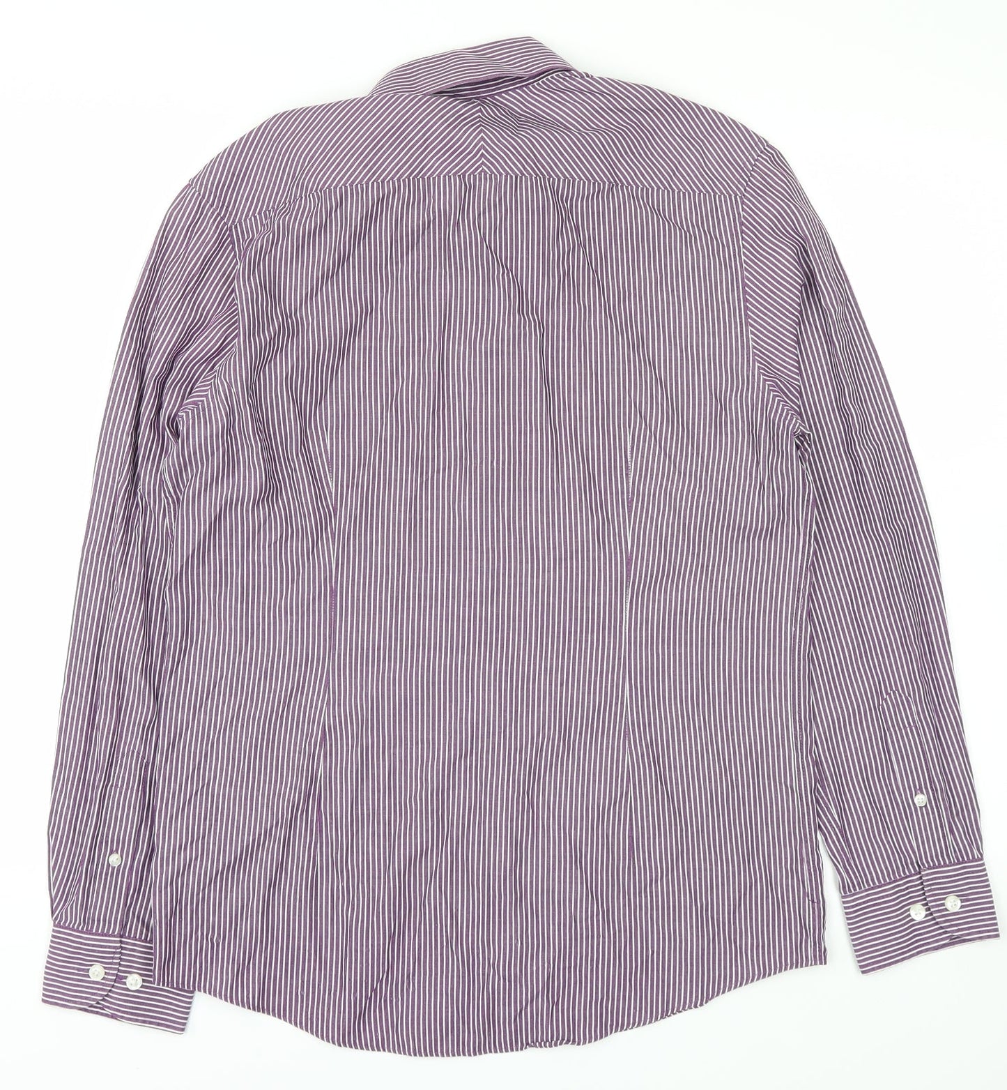 Mens UK Size 14.5 Burton Purple  Button-Up Long Sleeve Casual Shirt