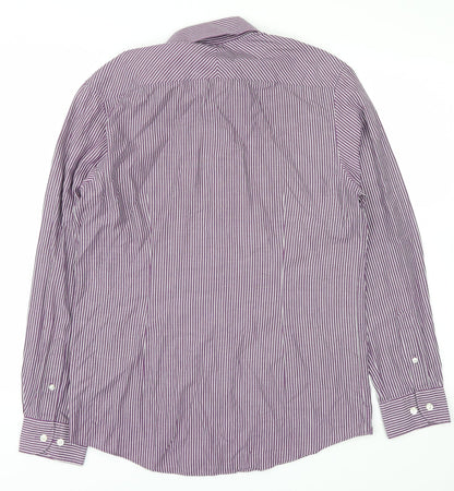 Mens UK Size 14.5 Burton Purple  Button-Up Long Sleeve Casual Shirt