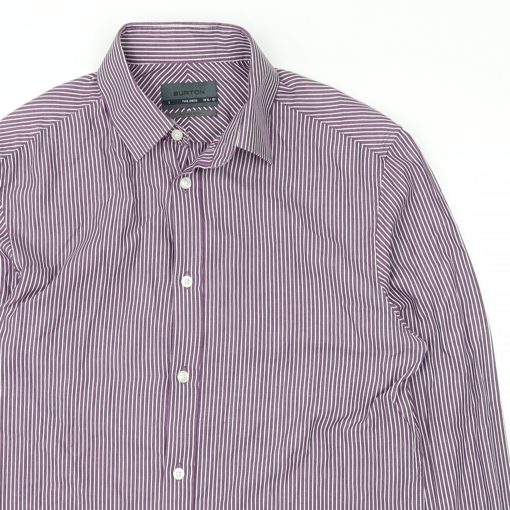 Mens UK Size 14.5 Burton Purple  Button-Up Long Sleeve Casual Shirt