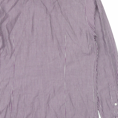 Mens UK Size 14.5 Burton Purple  Button-Up Long Sleeve Casual Shirt