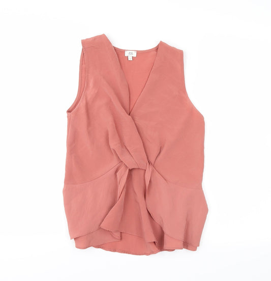 Womens UK Size 6 River Island Pink Basic Tank