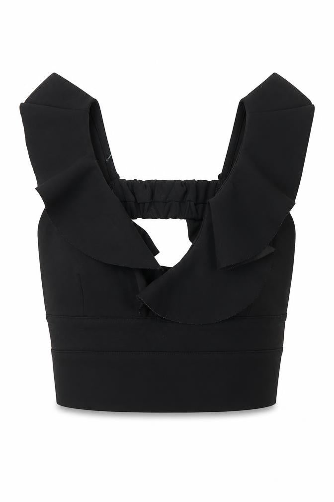 Womens UK Size 6 River Island Black Cropped Tank