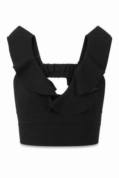 Womens UK Size 6 River Island Black Cropped Tank