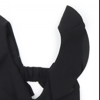 Womens UK Size 6 River Island Black Cropped Tank