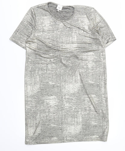 River Island Womens Gold   T-Shirt Dress  Size 8