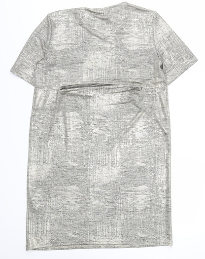 River Island Womens Gold   T-Shirt Dress  Size 8