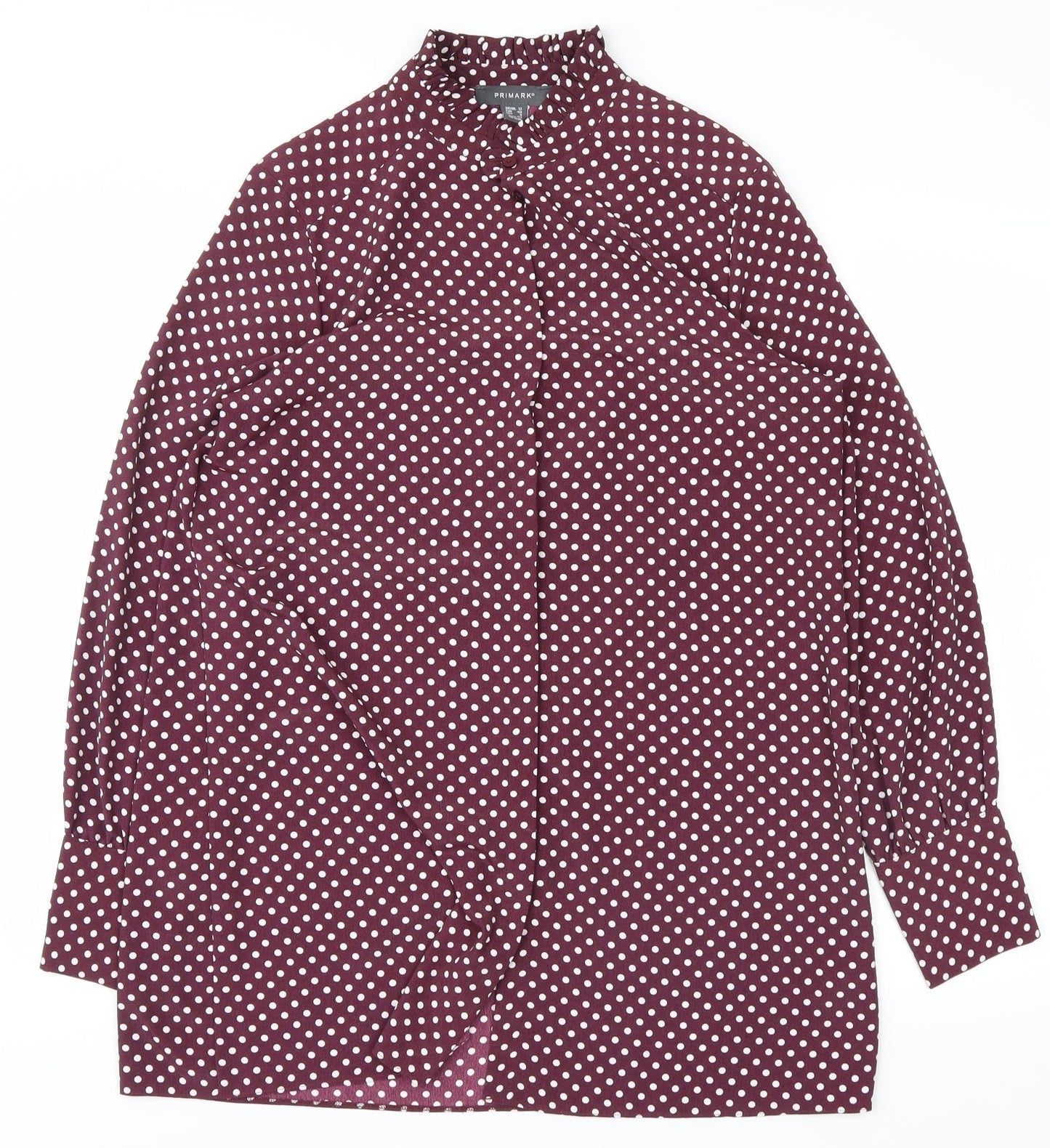 Primark Womens Purple Polka Dot  Basic Button-Up Size 12