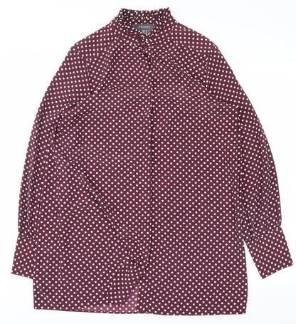 Primark Womens Purple Polka Dot  Basic Button-Up Size 12