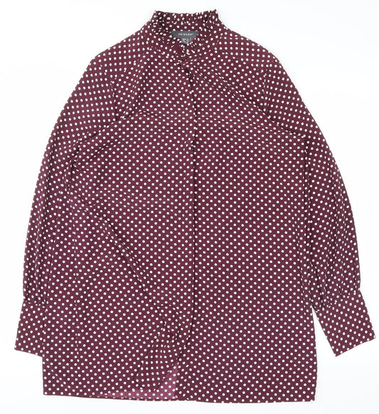 Primark Womens Purple Polka Dot  Basic Button-Up Size 12