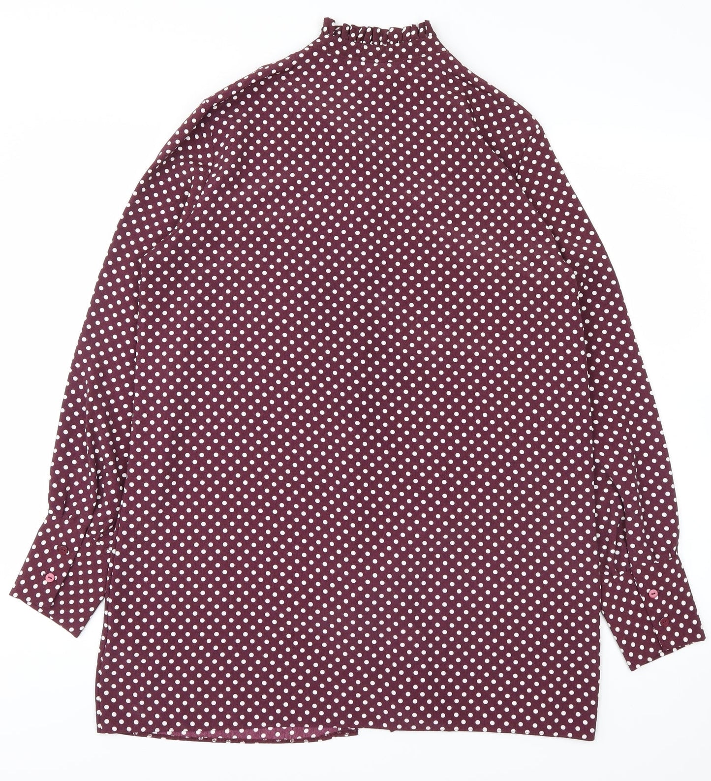 Primark Womens Purple Polka Dot  Basic Button-Up Size 12