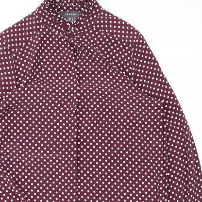 Primark Womens Purple Polka Dot  Basic Button-Up Size 12