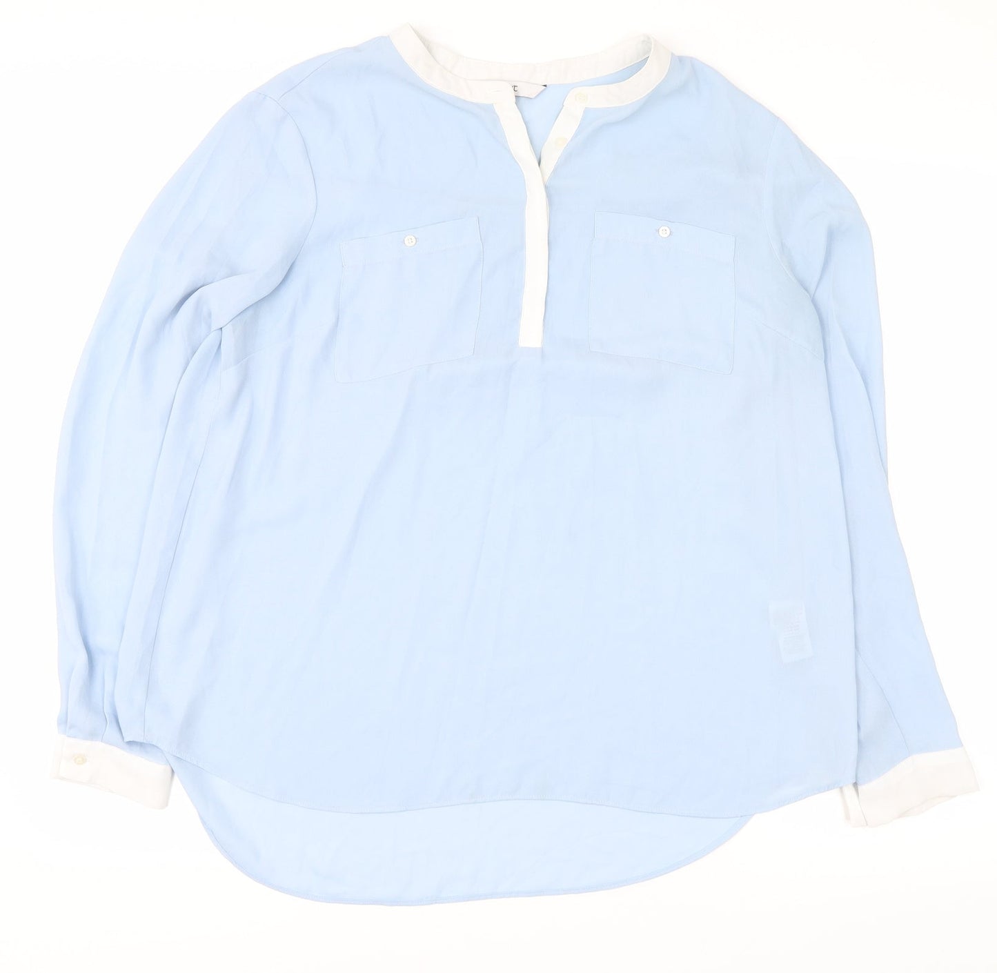 Womens UK Size 10 NEXT Blue Basic Button-Up
