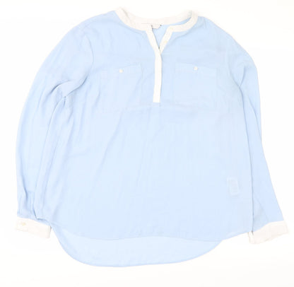 Womens UK Size 10 NEXT Blue Basic Button-Up
