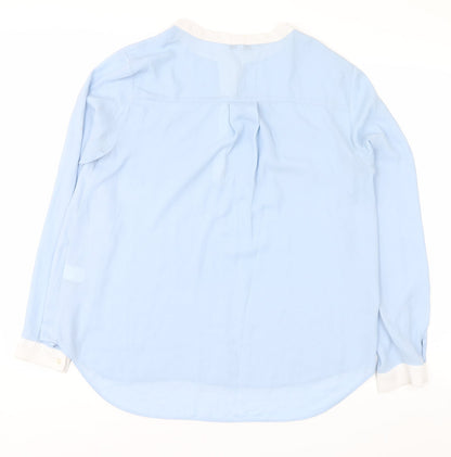 Womens UK Size 10 NEXT Blue Basic Button-Up