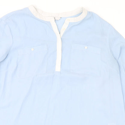 Womens UK Size 10 NEXT Blue Basic Button-Up